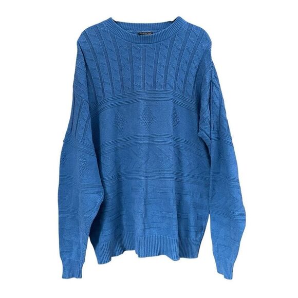 Vintage Pullover Blue Cotton Sweater - Picture 1 of 4